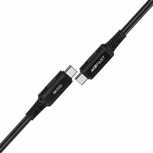 кабель acefast c2 03 usb c to usb c zinc alloy silicone charging data cable 1 2 метра чёрный Кабель ACEFAST C4-03 USB-C to USB-C 100W aluminum alloy charging data cable. Цвет: черный