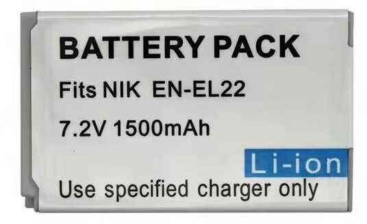 Аккумуляторная батарея для фотоаппарата Nikon 1 J4, 1 S2 (EN-EL22) 7.2V 1500mAh Li-ion