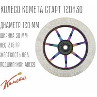 Колесо для трюкового самоката Комета 120мм Старт 120/30 (Прозрачный / Неохром)