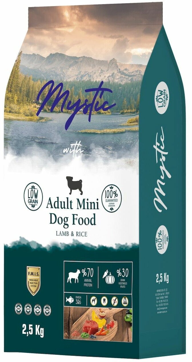 MYSTIC ADULT DOG MINI LAMB & RICE для взрослых собак маленьких пород с ягненком и рисом (2,5 кг)