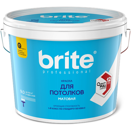 Brite Professional для потолков матовая белый 9 л
