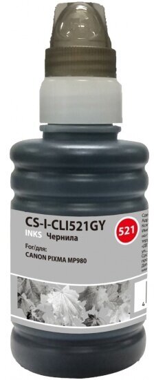 Чернила Cactus CS-CLI-521GY серый(100мл) CANON PIXMA MP540/MP550/MP620/MP630/MP640/MP660