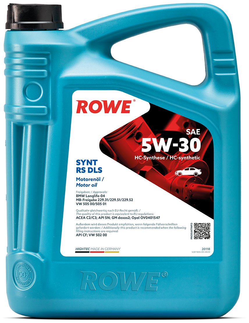 ROWE Масло Моторное 5W-30 Rowe 4Л Нс-Синтетика Hightec Synt Rs Dls B4/C3/A3