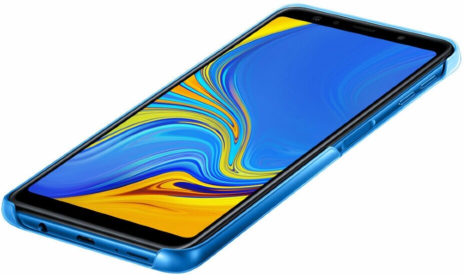 Чехол-крышка Samsung Gradation Cover для Galaxy A7 (2018), силикон, черный - фото №4