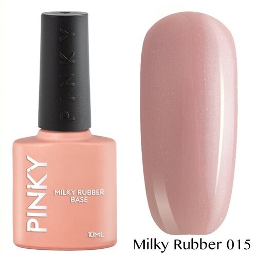 PINKY, Камуфлирующая база Milky Rubber Base № 15 (10 мл) pinky камуфлирующая база milky rubber base 15 10 мл