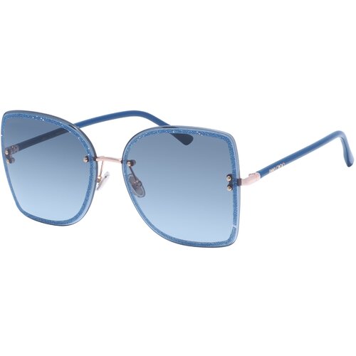 фото Солнцезащитные очки jimmy choo, бабочка, оправа: металл, для женщин, синий