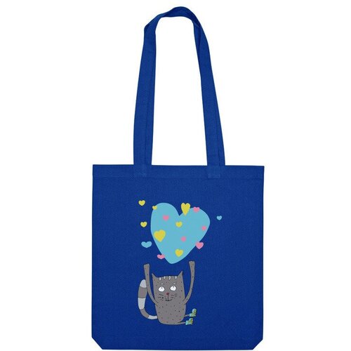 Сумка шоппер Us Basic, синий сумка влюблённый кот желтый