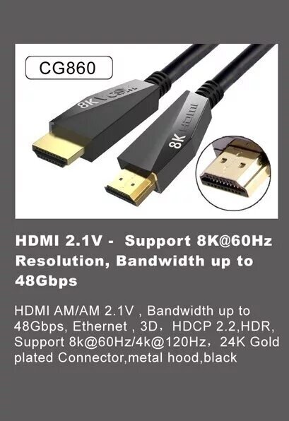 Кабель VCOM HDMI - HDMI (CG860), 0.5 м, черный VCOM Telecom - фото №7