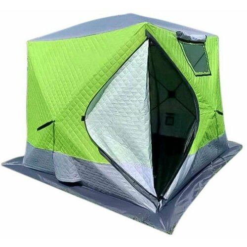 Мобильная баня / Трехслойная палатка-куб для зимней рыбалки Mir Camping / Зимняя палатка 4-местная Мир Кэмпинг MIR-2018, Светло-зеленый
