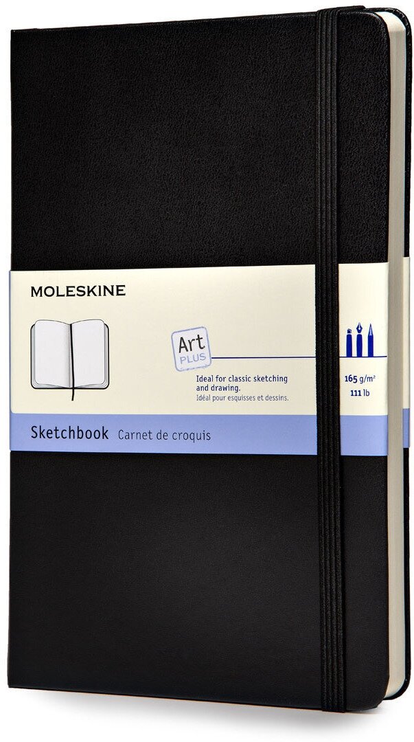 Блокнот для рисования Moleskine CLASSIC SKETCHBOOK 130х210мм 104стр. фиксирующая резинка черный - фото №7
