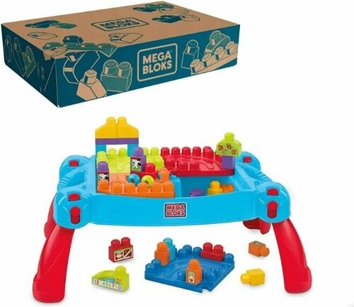Конструктор для малышей Стол с блоками Fisher-Price Mattel Mega Bloks