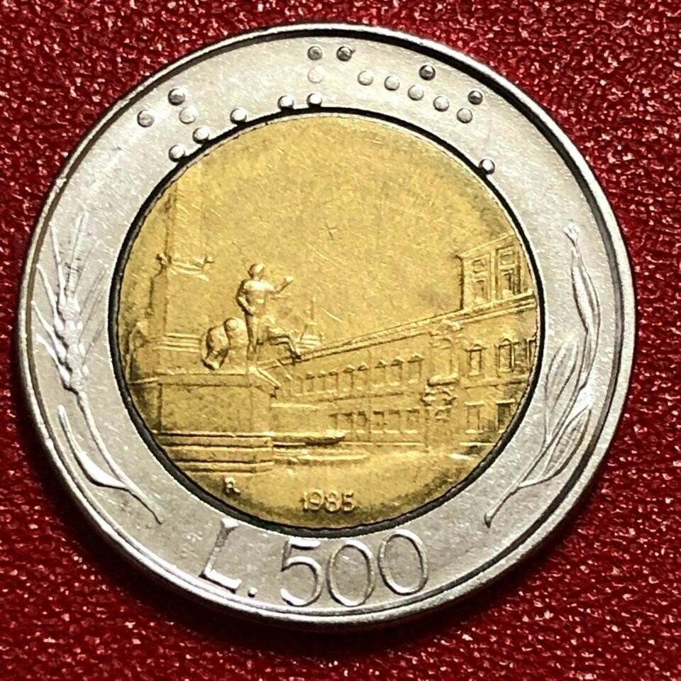 Монета Италия 500 лир 1985 год #5