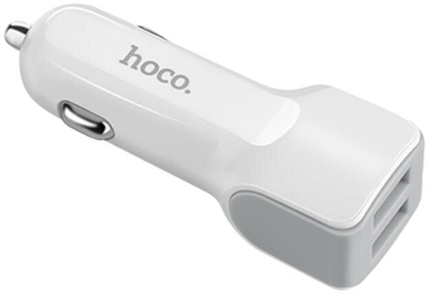 Автомобильная зарядка HOCO Z23, два порта USB, 5V, 2.4A, белый