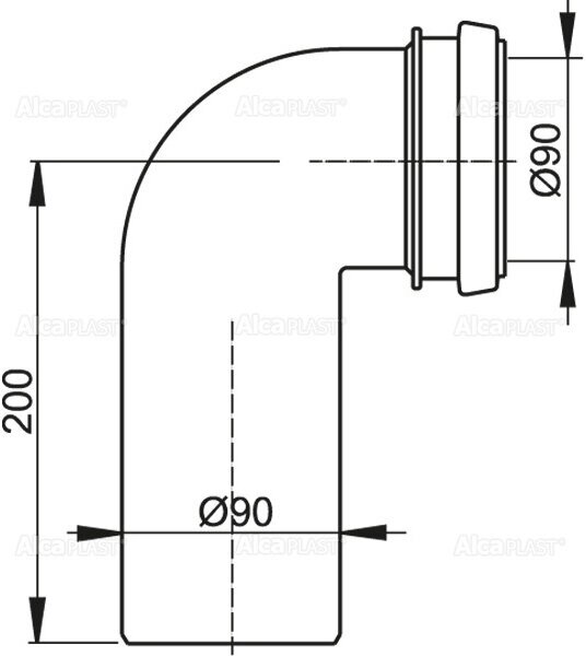 Стоковое колено Alca Plast M908 90/90 - фотография № 6