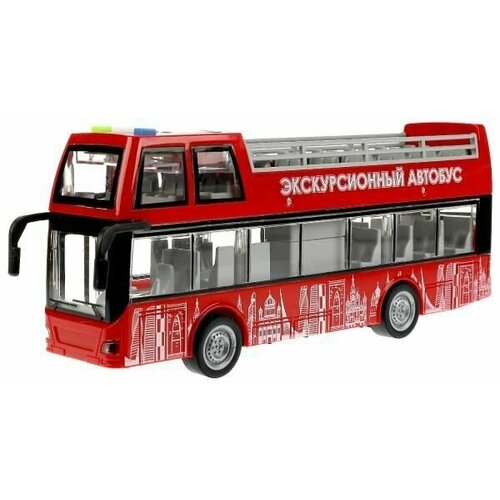 Экскурсионный автобус ТехноПарк 29см свет, звук WY916A-R-RED игрушка машина экскурсионный автобус 29 см пластик свет звук инерц откр двери wy916a r red китай