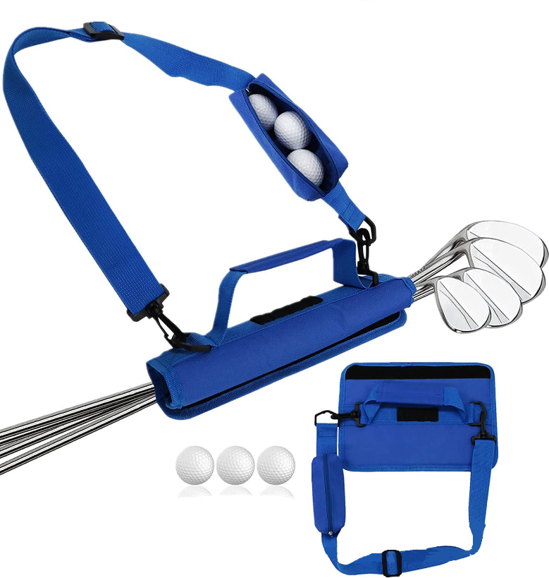 Сумка-держатель через плечо MyPads для клюшек для гольфа с удобной ручкой для переноски, транспортировки, синий
