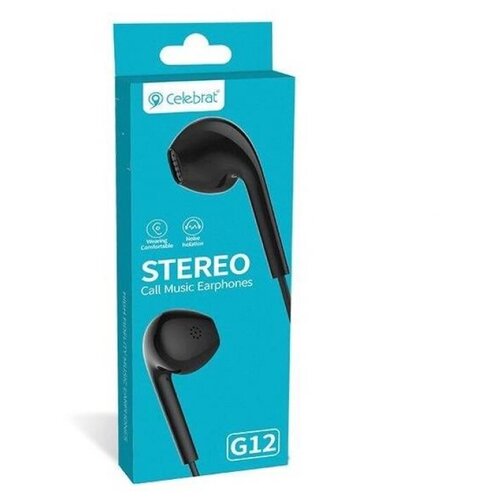Наушники с микрофоном Celebrat G12 Stereo Call Music Earphones Черный 39000₽