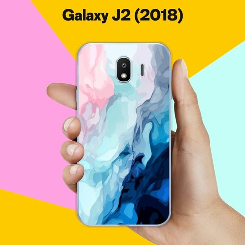 силиконовый чехол разноцветные изгибы на samsung galaxy j2 2018 самсунг джей 2 2018 Силиконовый чехол на Samsung Galaxy J2 (2018) Акварель / для Самсунг Галакси Джей 2 (2018)