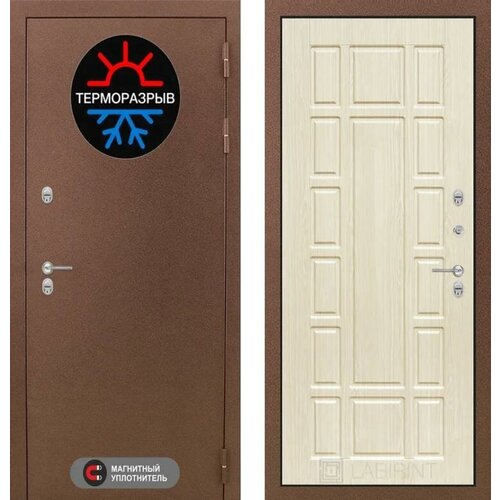 Входная дверь Labirint Термо Магнит 12 Беленый дуб 960x2050, открывание левое входная металлическая дверь лекс термо сибирь 3к беленый дуб 38