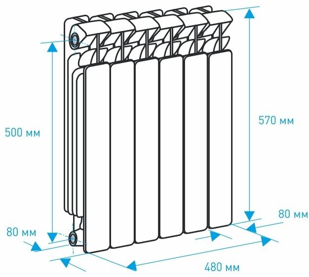 Радиатор алюминиевый Royal Thermo Revolution 500 4 секции - фото №11