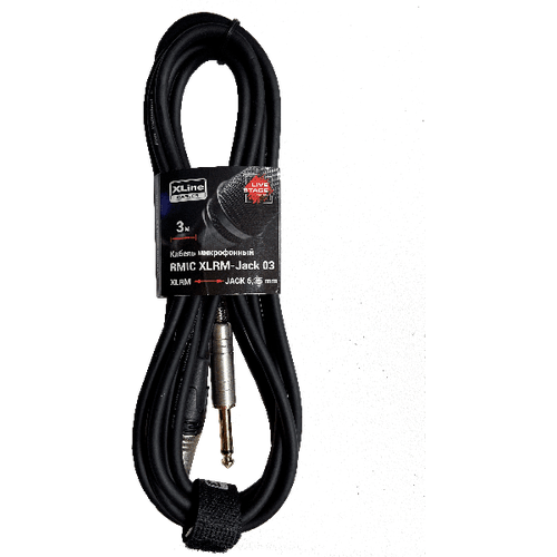 xline cables rinstjack jack 9003 кабель инструментальный jack 6 35mm mono jack 6 35mm mono 90 Кабель микрофонный Xline Cables RMIC XLRM-Jack 03, 3м