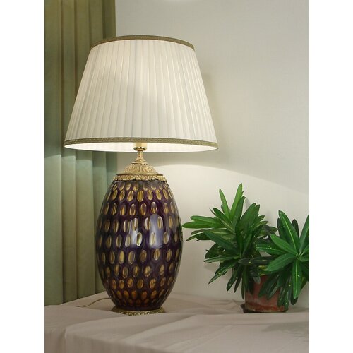 Лампа настольная из венецианского стекла на бронзовом основании с абажуром