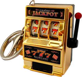 Брелок слот машина / Игрушка карманное казино Lucky Jackpot / Игровой автомат Gold