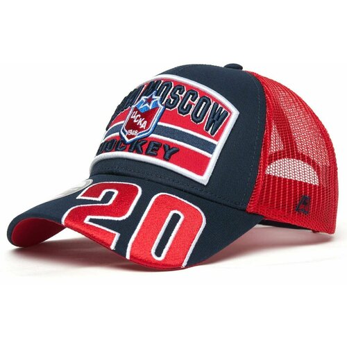 фото Бейсболка atributika & club, размер 55-58, красный, синий