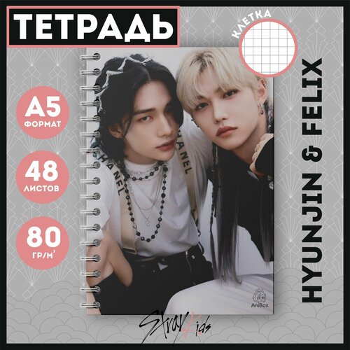Тетрадь в клетку Stray Kids Хёнджин Феликс, 48 листов