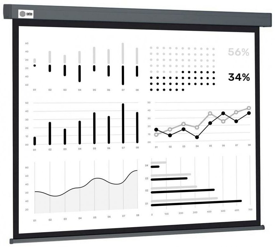 Экран Cactus 180x180см Wallscreen CS-PSW-180X180-SG, серый