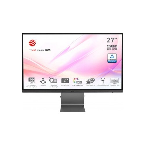 Монитор MSI 27 Modern MD271UL серый IPS LED 169 HDMI матовая 300cd 178гр178гр 3840x2160 60Hz DP 4K USB 575кг 3301800₽