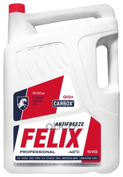 Антифриз Felix Carbox 10кг. (Красный-40) G12+ ( Белая Канистра ) Felix арт. 430206020