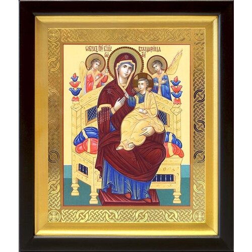 Икона Божией Матери Всецарица, в деревянном киоте 19*22,5 см икона божией матери всецарица в деревянном киоте 19 22 5 см
