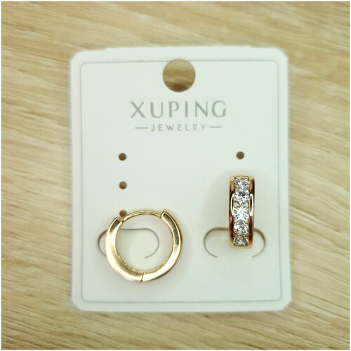 фото Серьги конго кольца со стразами xuping jewelry