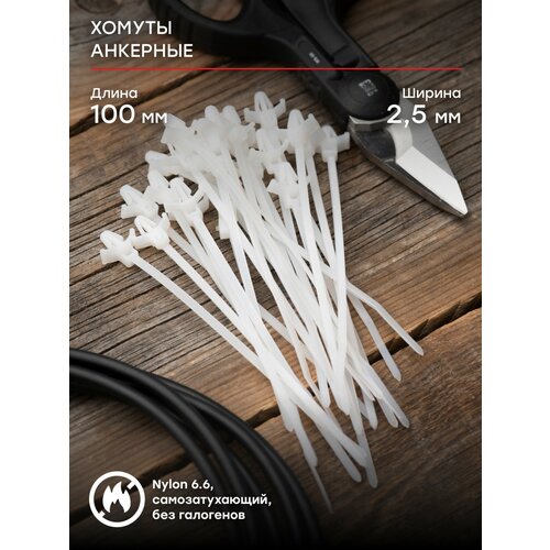 Хомут нейлоновый анкерный 25х100 100шт EKF PROxima 261₽