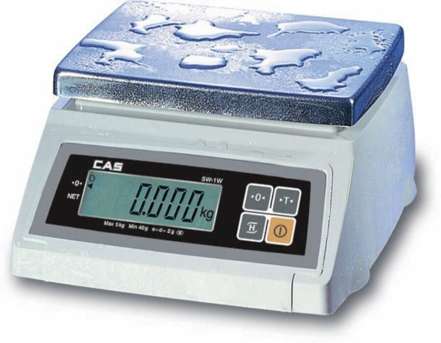 Весы электронные порционные CAS SW-20W (DD) с двумя жк дисплеями, весы кухонные настольные влагозащищенные, до 20 кг