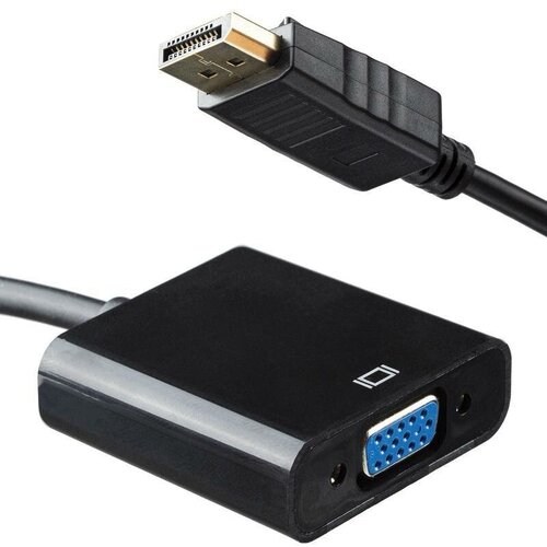 Адаптер видео Cablexpert, DisplayPort - VGA, 0.15м, черный (20M/15F)