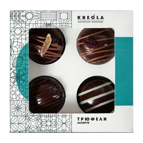 Шоколадные конфеты "Трюфель из Бельгийского шоколада "ассорти - 4 шт. Конфеты ручной работы. Сладкий подарок девушке, маме, коллеге, на праздник.