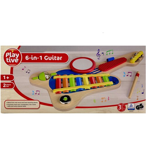 Деревянная игрушка Play Tive 6-in-1 Guitar (Деревянная Гитара-ксилофон 6 в 1 игрушка)