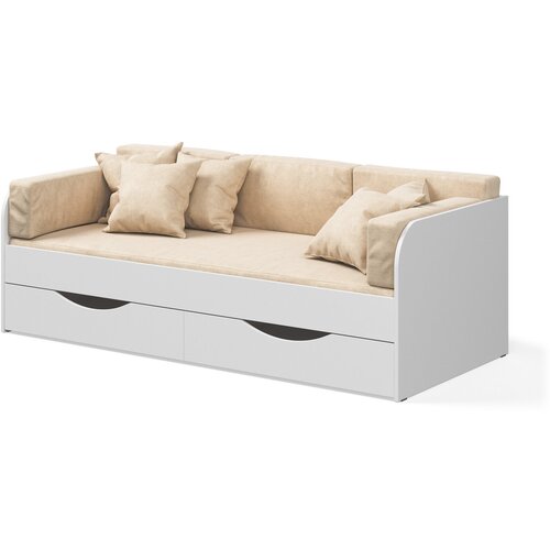 Одноярусная кровать Seven dreams Belden цвет белый с ящиками