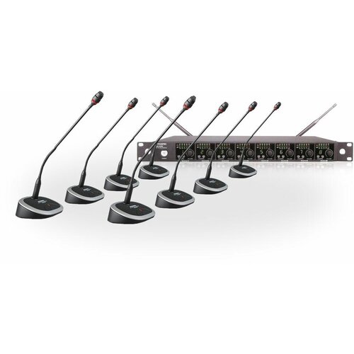 Беспроводная конференционная система на 8 микрофонов Pasgao PAW8000 PDE40WБеспроводные системы 19660000₽