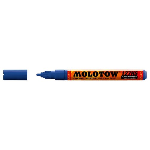 Акриловый маркер Molotow 127HS One4All 2 мм 127206 (204) true blue синий 2 мм маркер акриловый molotow one4all 127hs 220 неон желтый neon yellow fluorescent 2мм