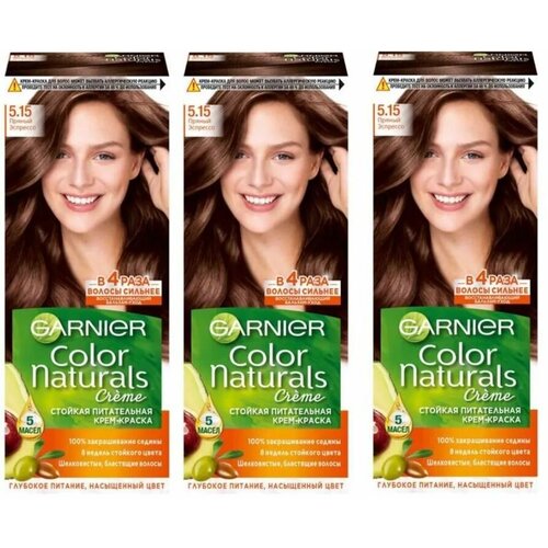 GARNIER Краска для волос Color Naturals 5.15 Пряный Эспрессо, набор 3шт