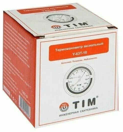 Термоманометр аксиальный tim 10-бар-120%