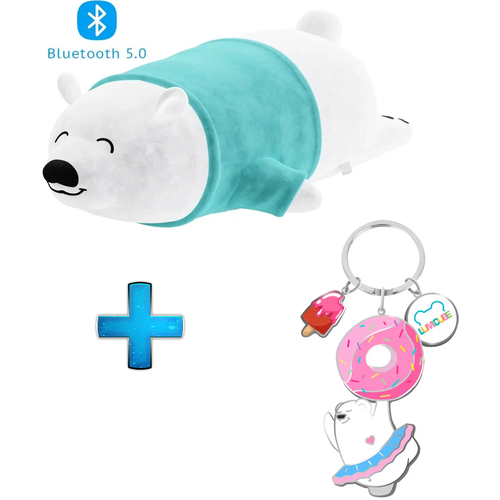 Комбо: Плюшевая игрушка с Bluetooth колонкой PLUSHY (BEAR) LUMICUBE + Брелок пончудива