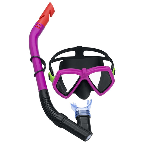 Набор для плавания Bestway 24070 Dominator Snorkel Mask, 7+ черный/сиреневый.