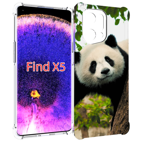 Чехол MyPads Панда-на-дереве для Oppo Find X5 задняя-панель-накладка-бампер