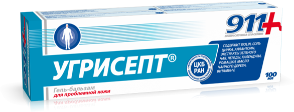 Гель для лица при угревой сыпи Угрисепт 911 100 мл.