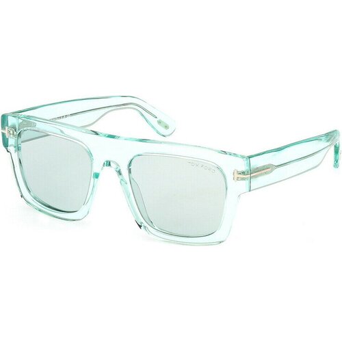 фото Солнцезащитные очки tom ford, квадратные, оправа: пластик, с защитой от уф, зеленый