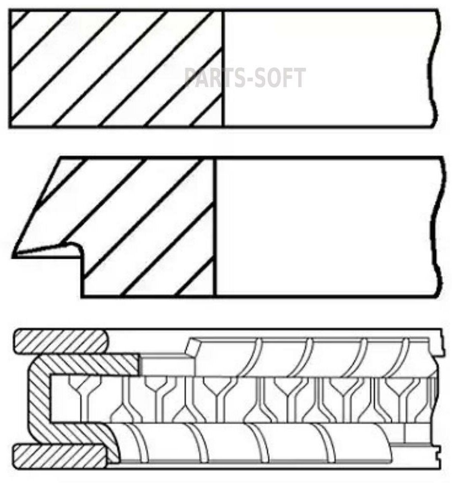 GOETZE 0810590000 08-105900-00_кольца поршневые! d81x1.2x1.5x2 STD (1)\ VW Passat 1.6 94>